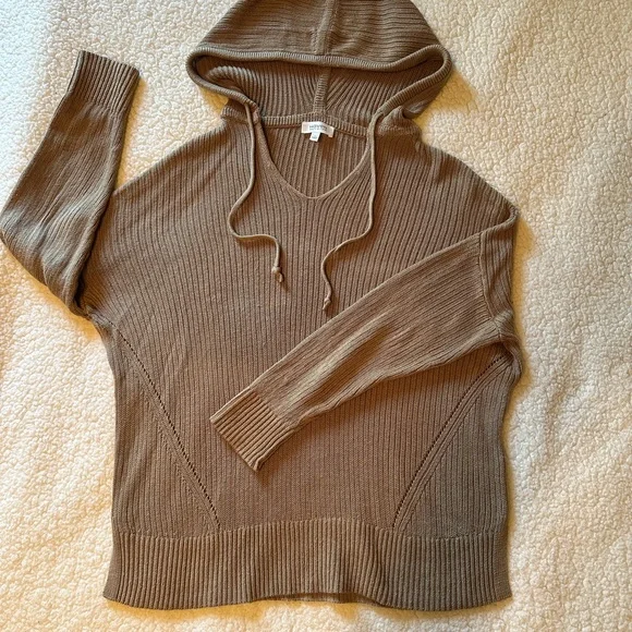 J Jill’s Haven - Linen/Cotton pullover hoodie sweater chic - Picture 1 of 5